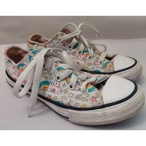 Converse CTAS Low Tops Rainbow Castle Girls Shoes Size 13